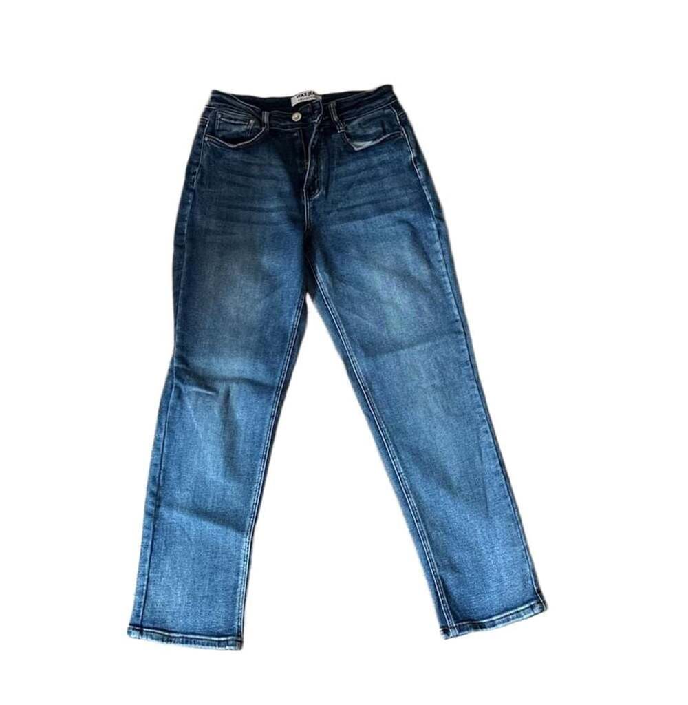 Wax Jean Collection Blue Denim Jeans -Size 11/30 High Rise Straight Leg-Preloved